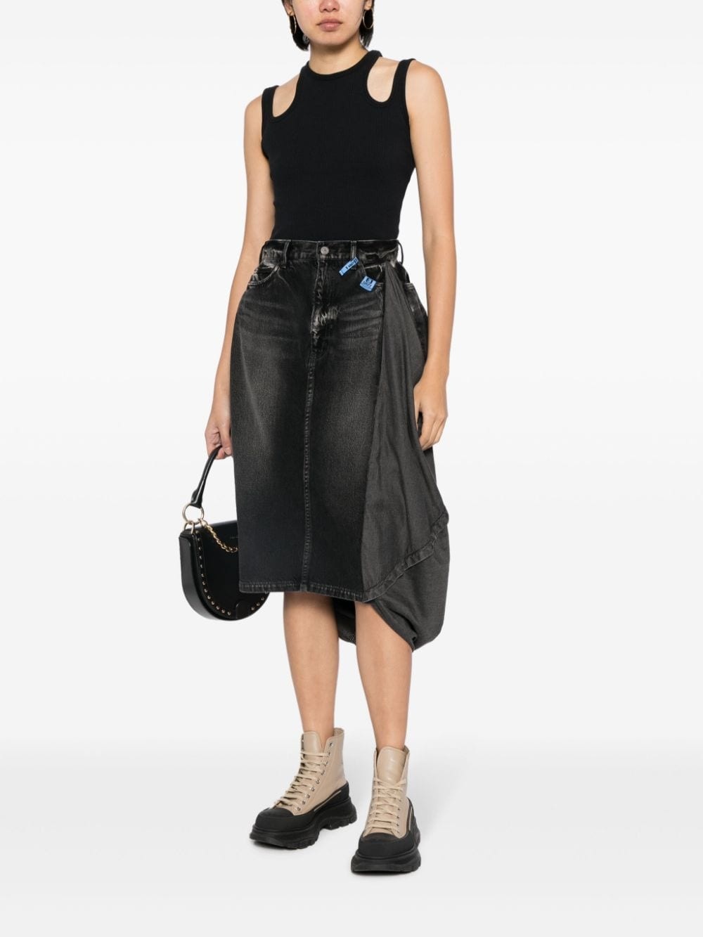 Circle washed denim skirt - 2