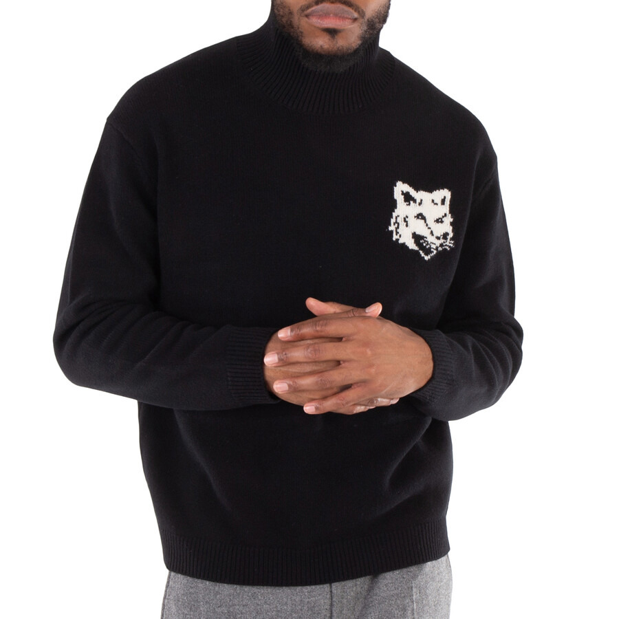 Maison Kitsune Fox Head Intarsia High-Neck Jumper - 3