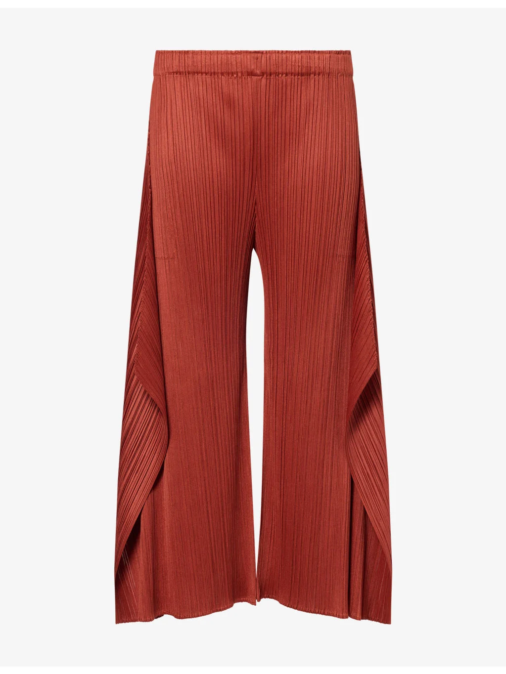 Wide-Leg Panel Pleat Knit Trousers - 1