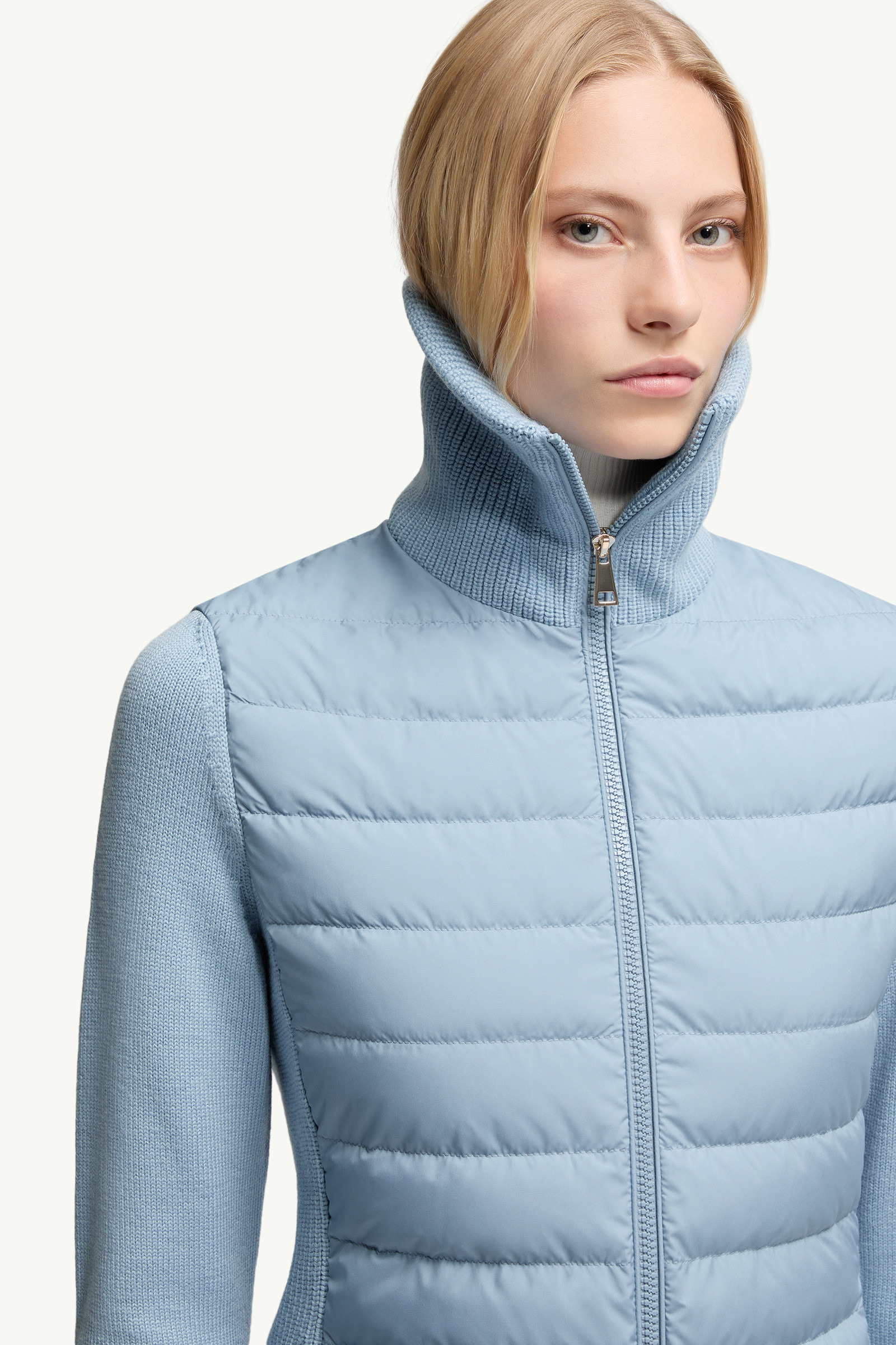 Padded Wool Zip-Up Cardigan - 6