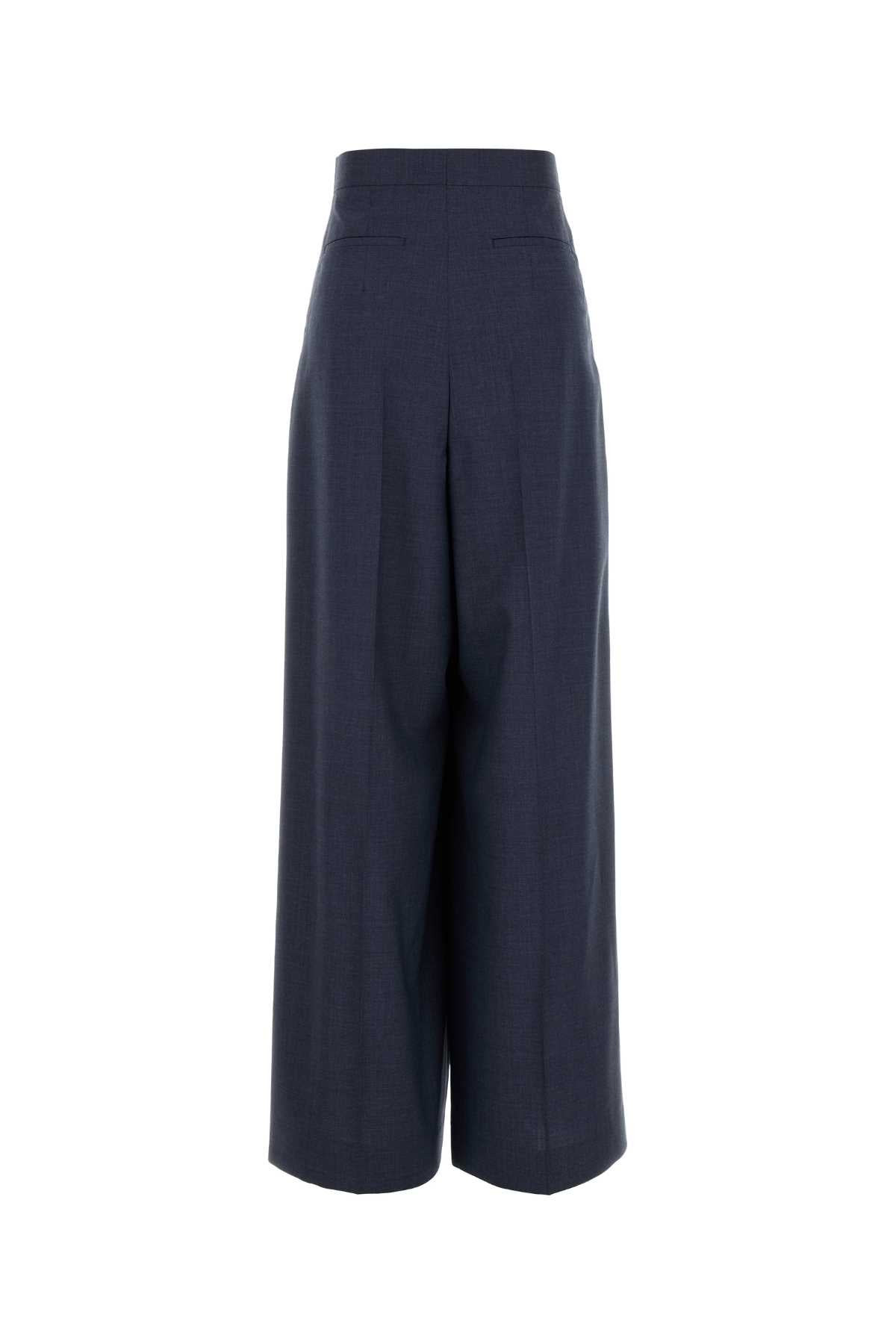 Givenchy Women Blue Wool Palazzo Pant - 2