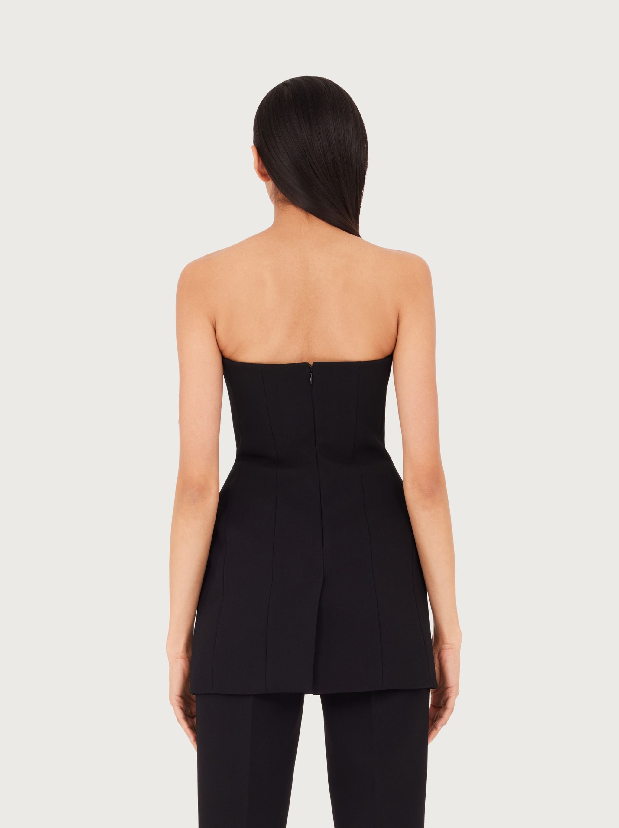 Pure wool mini dress with tulle insert - 3