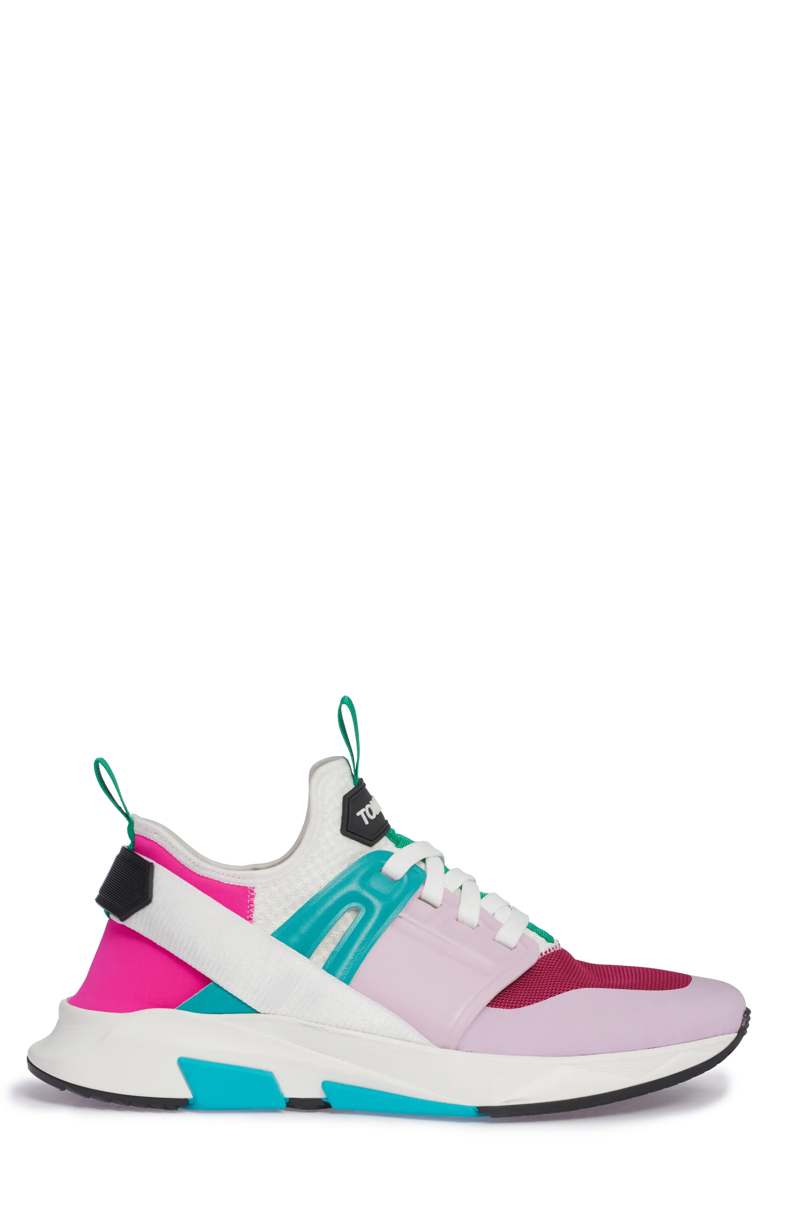 Jago Mixed Media Sneaker in Fuchsia/Pink/White - 3