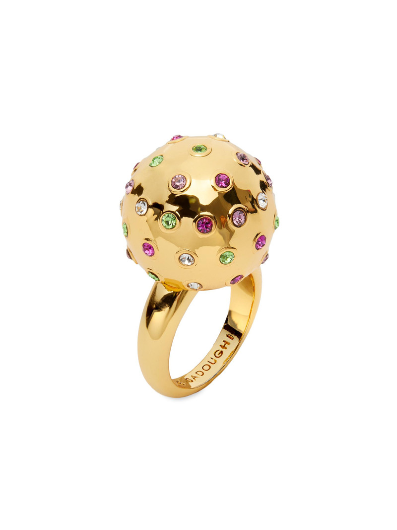 Women's Dome 14K-Gold-Plated & Crystal Ring - Jeweled Meadow 1