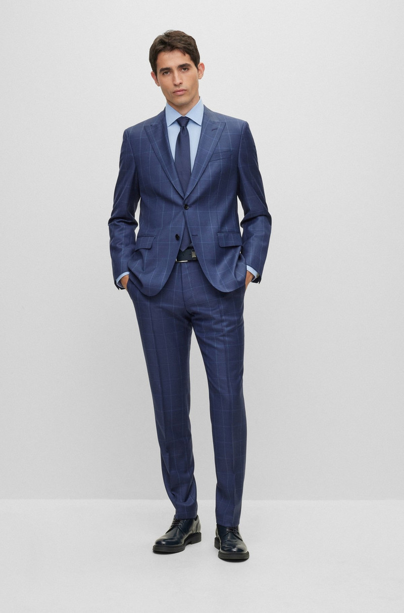 SLIM-FIT TWO-PIECE SUIT IN CHECKED VIRGIN WOOL 1