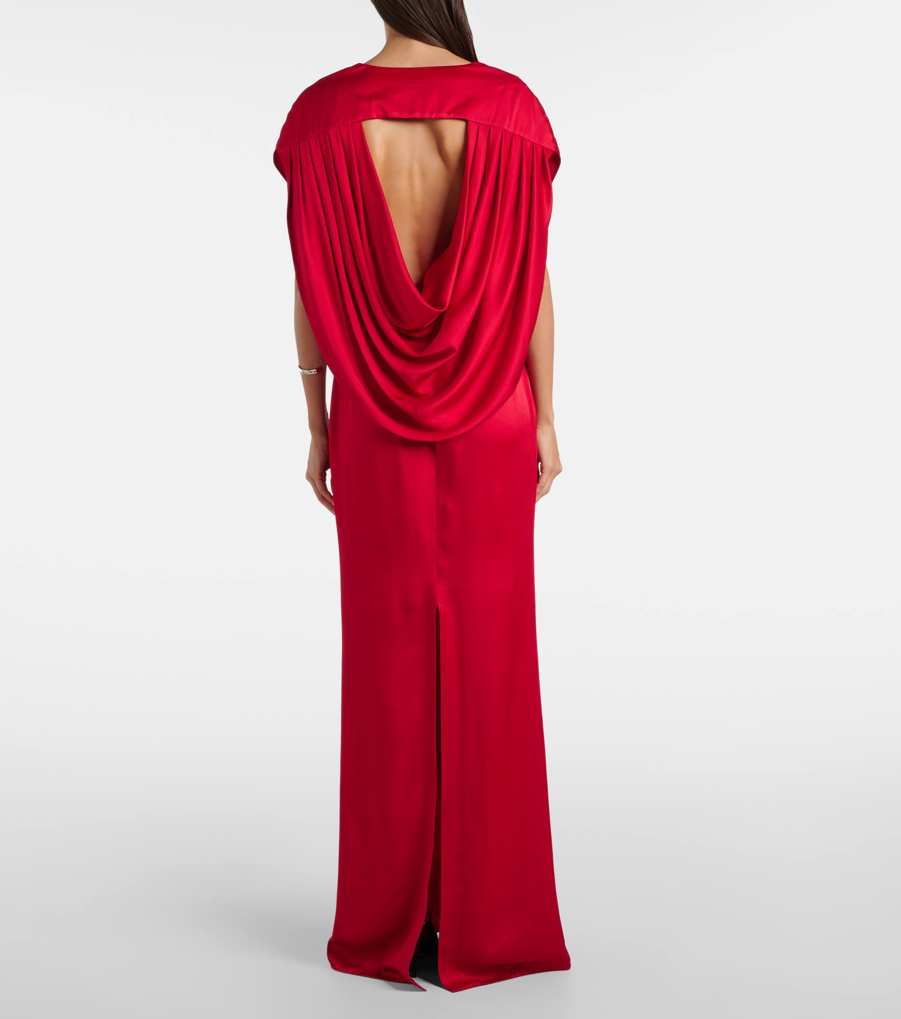 Draped satin gown - 3