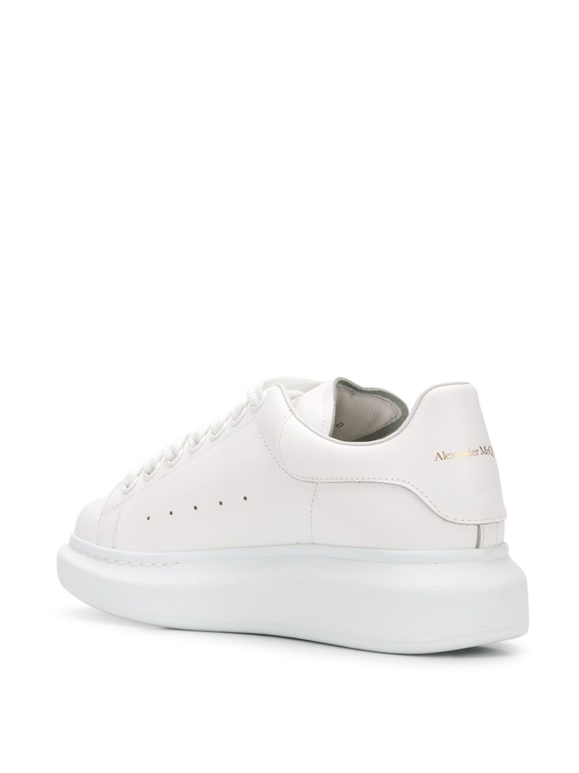 White Oversized Leather Sneakers - 3