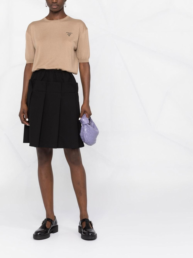 Prada embroidered-logo knit top outlook
