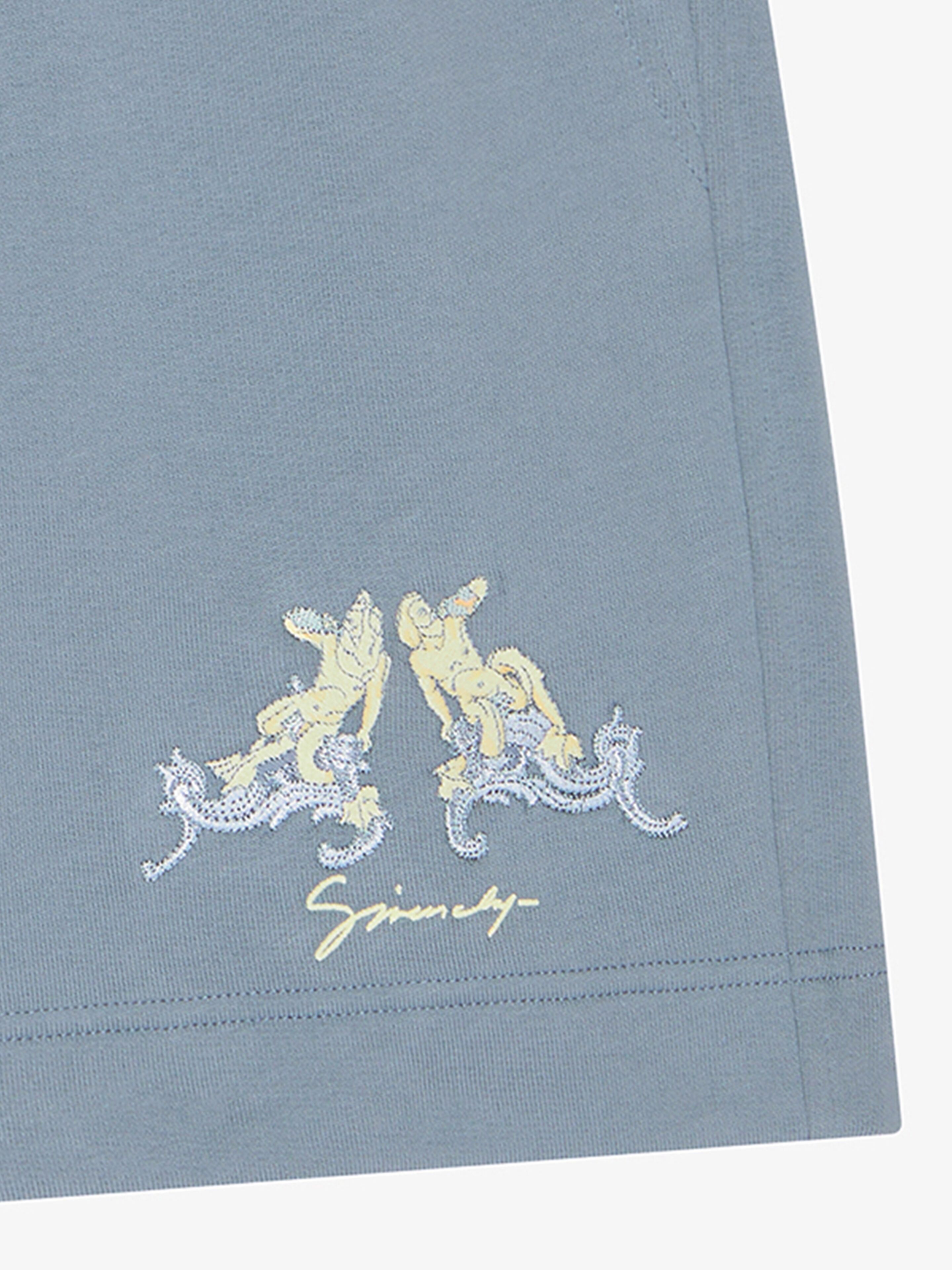 BERMUDA SHORTS IN FLEECE WITH HUBERT OBJECTS EMBROIDERY - 4