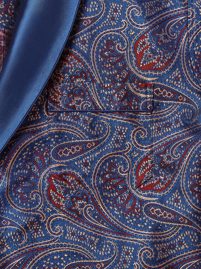 Men's Dressing Gown Verona 59 Silk Jacquard Navy - 6