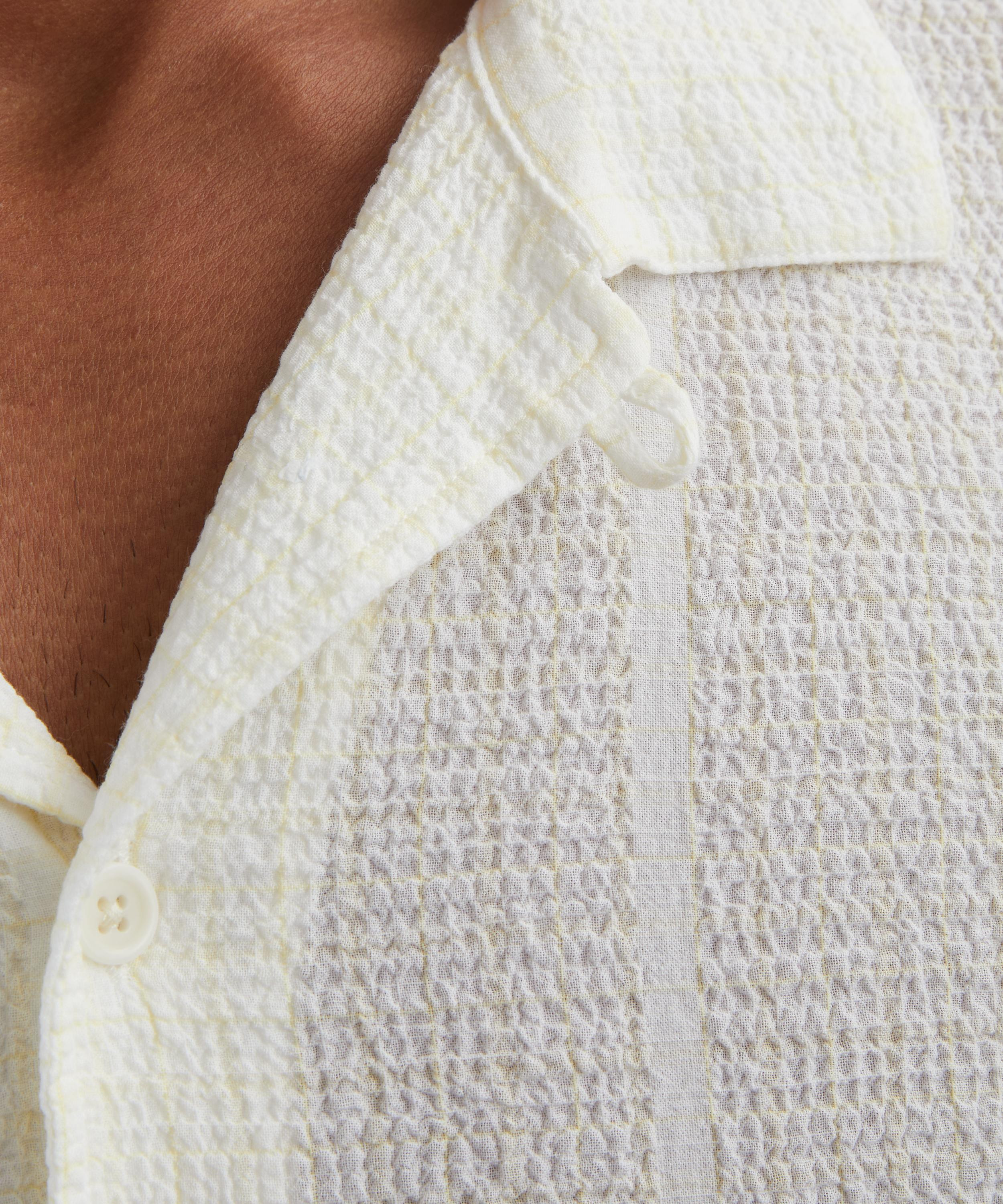White Malick Seersucker Short-Sleeve Shirt - 5