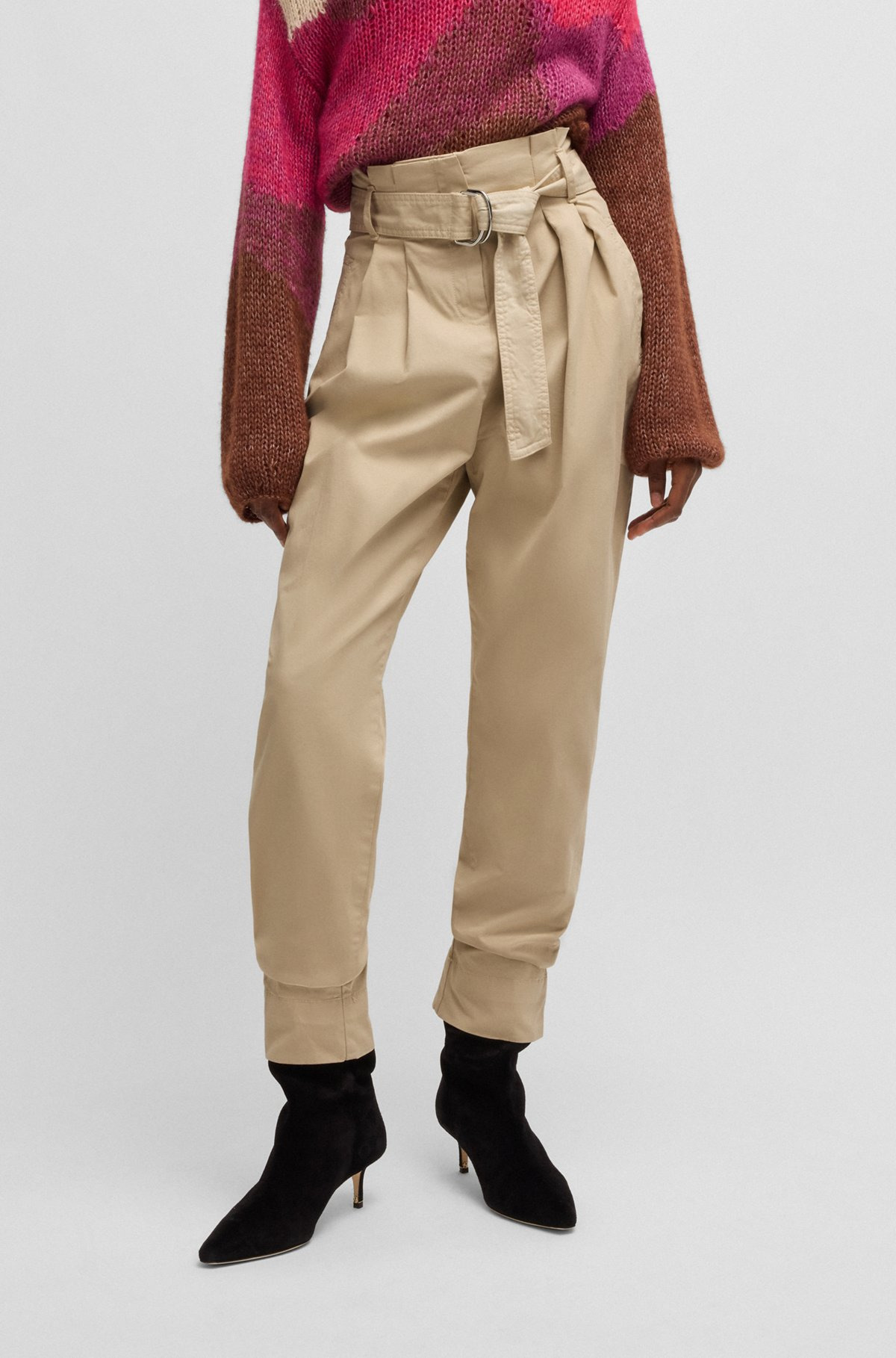 PAPERBAG TROUSERS IN STRETCH-COTTON TWILL - 2