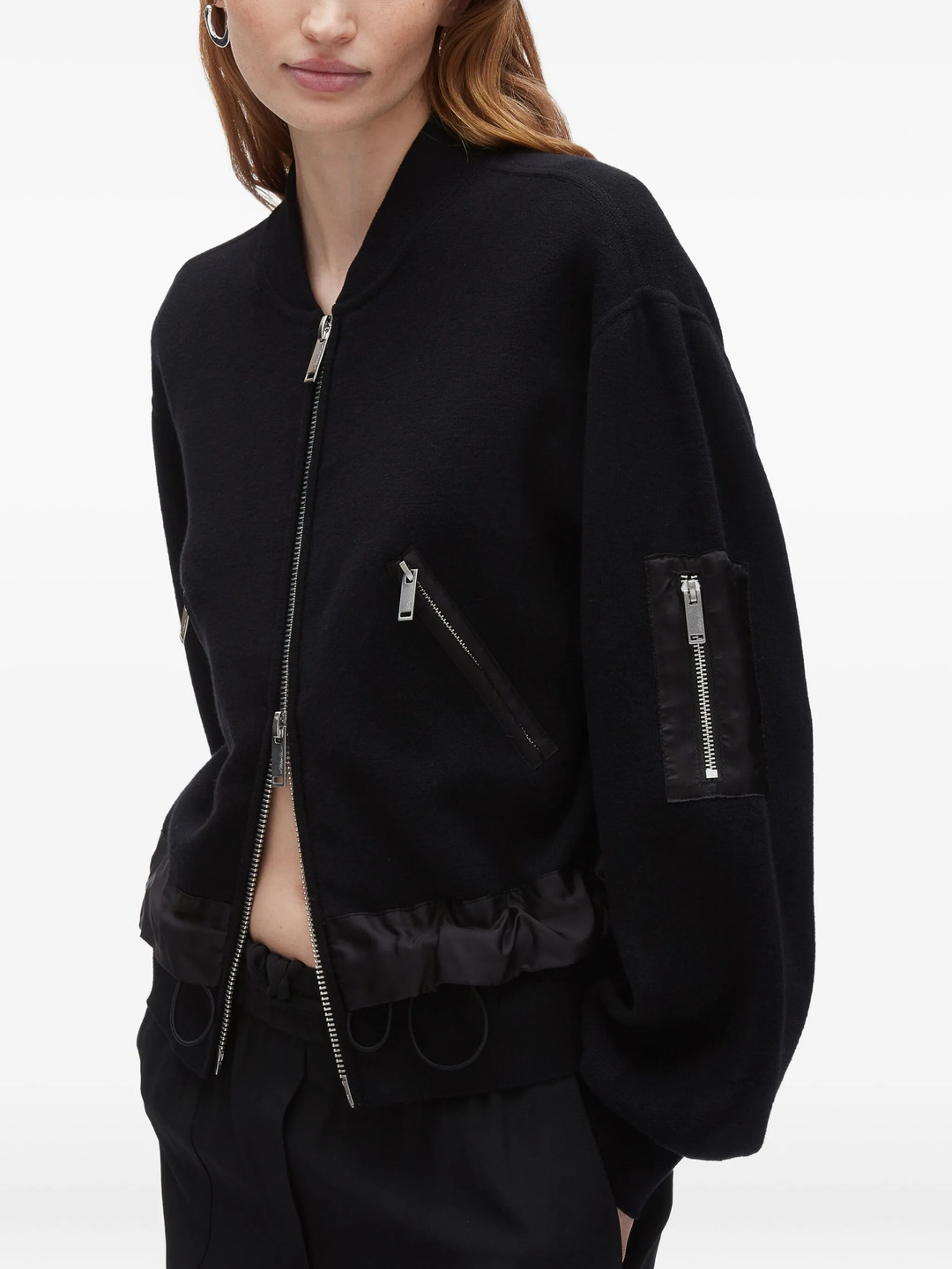 Knit Layered Bomber Jacket - 4