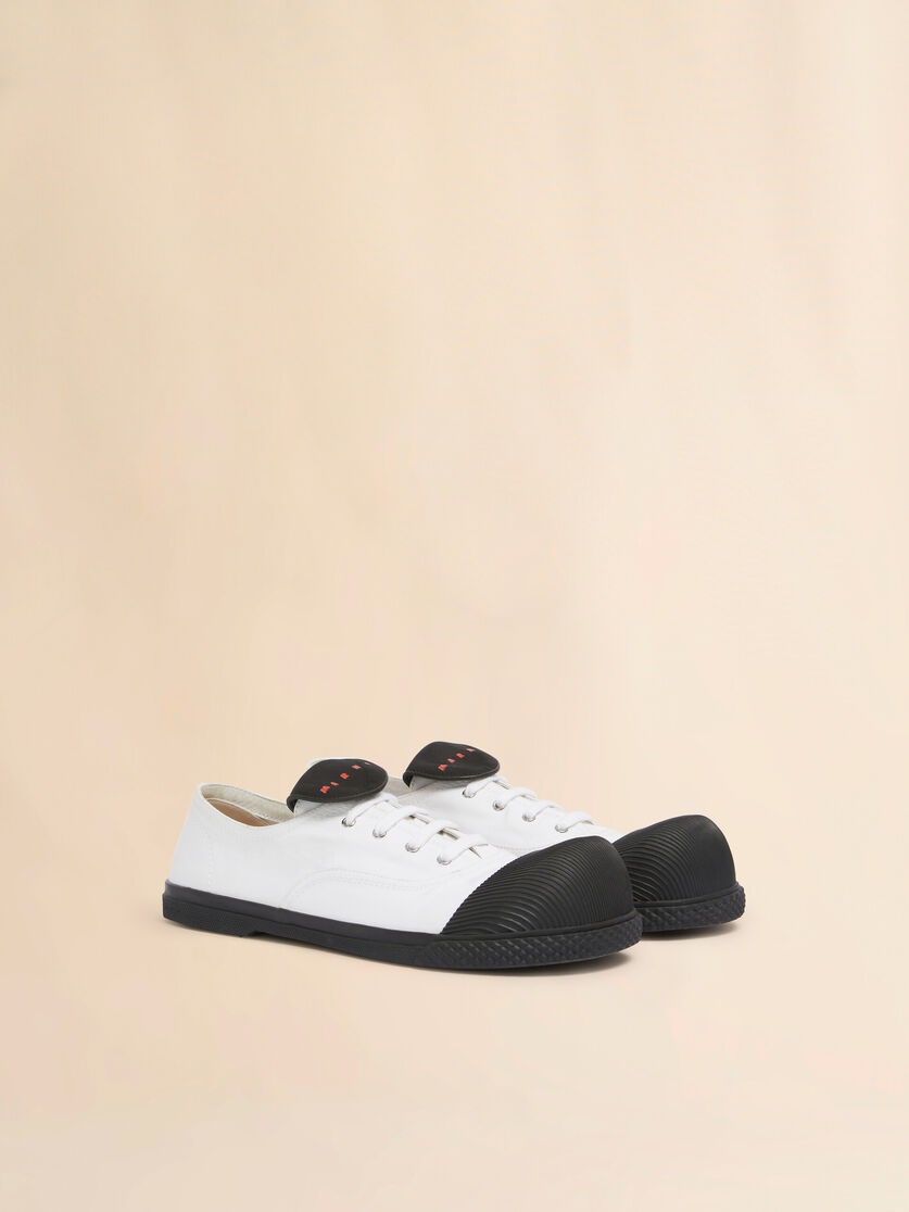 WHITE CANVAS NEW WAVE SNEAKER - 2