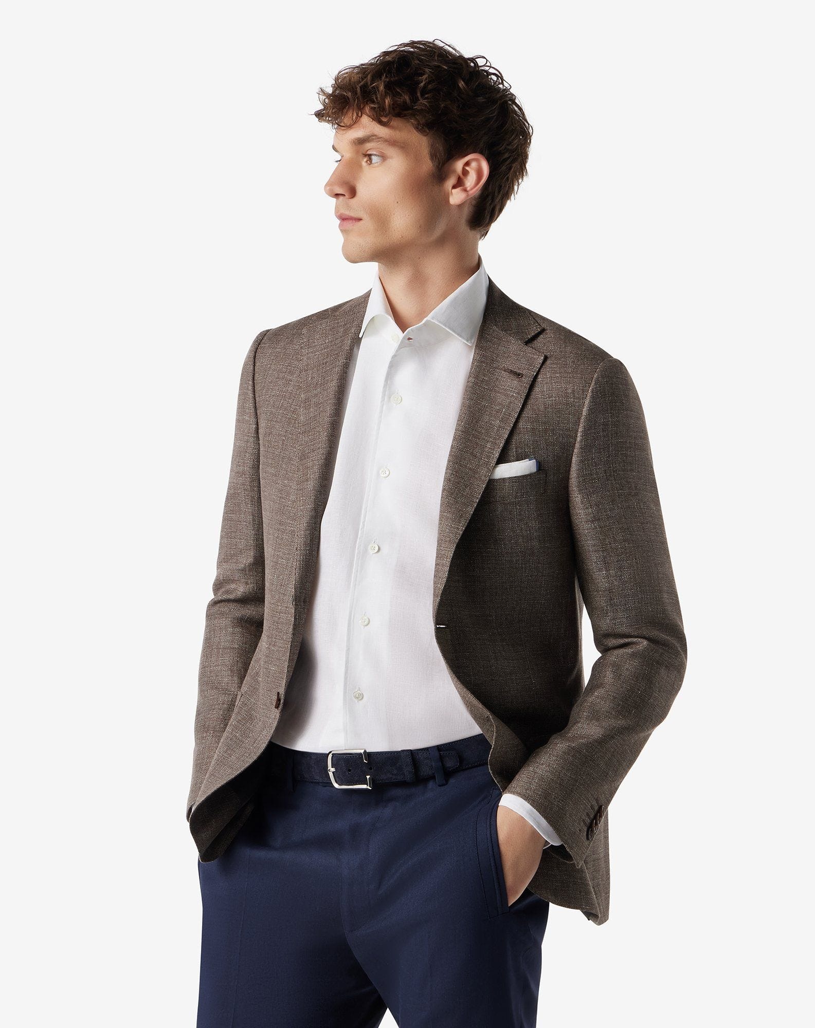 Brown wool and linen jacket - 2
