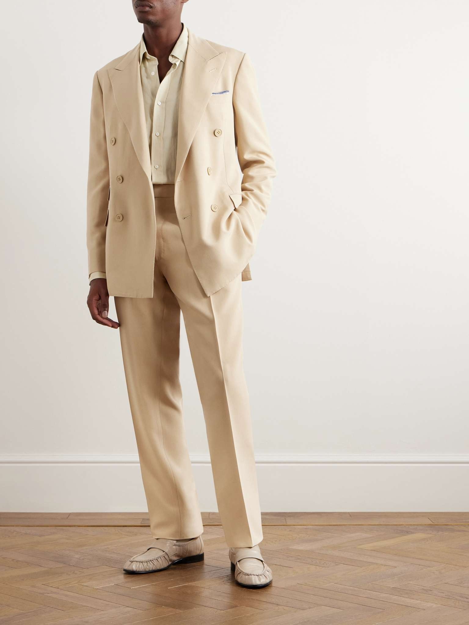 Slim-Fit Double-Breasted Silk-Shantung Suit - 2