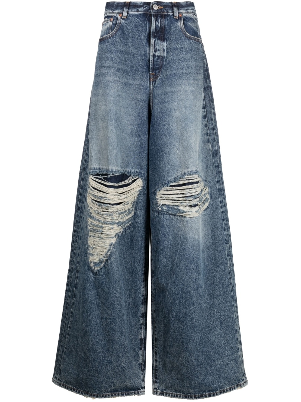 distressed wide-leg jeans - 1
