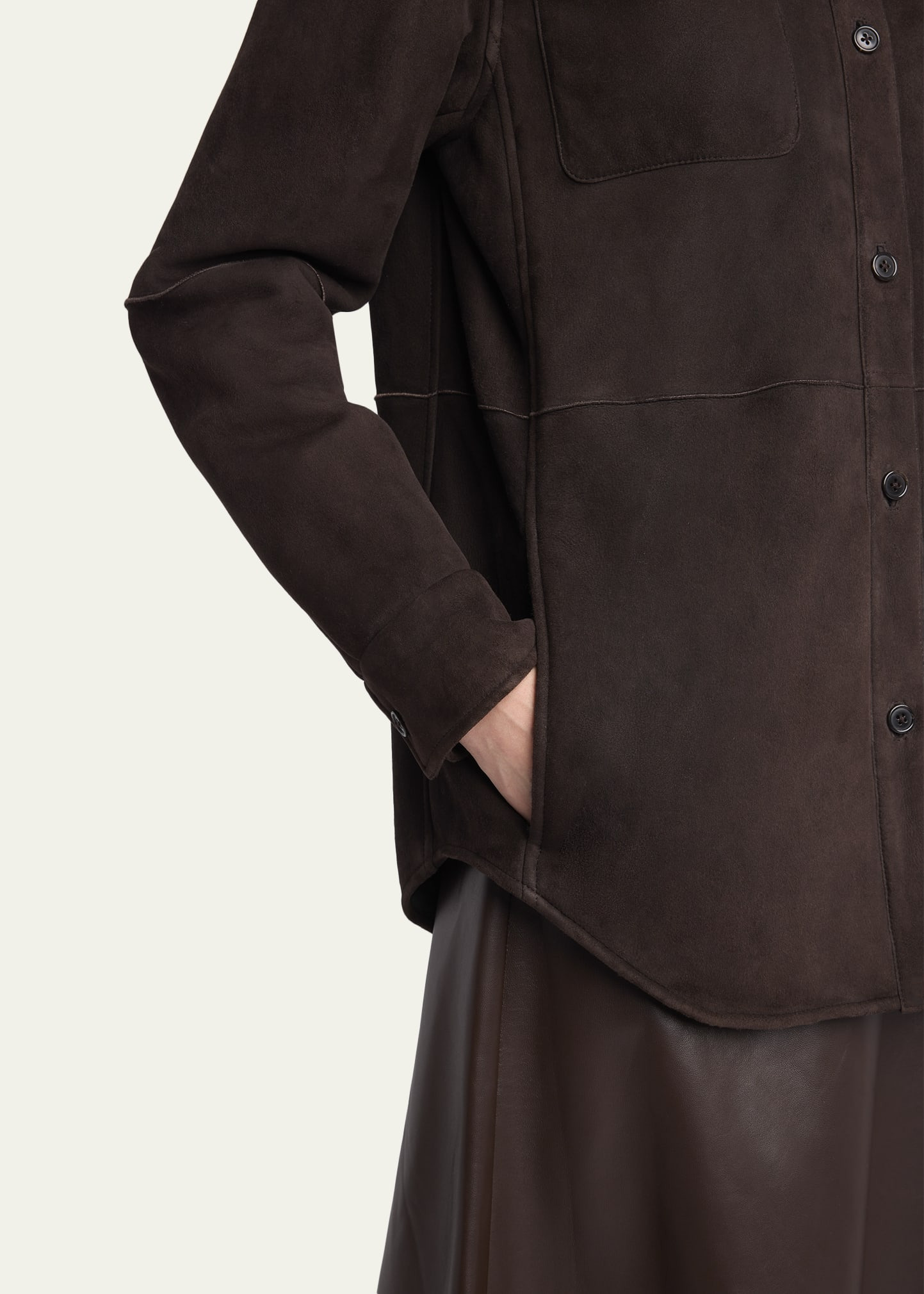 Gwena Sheep Shearling Shirt Jacket - 5