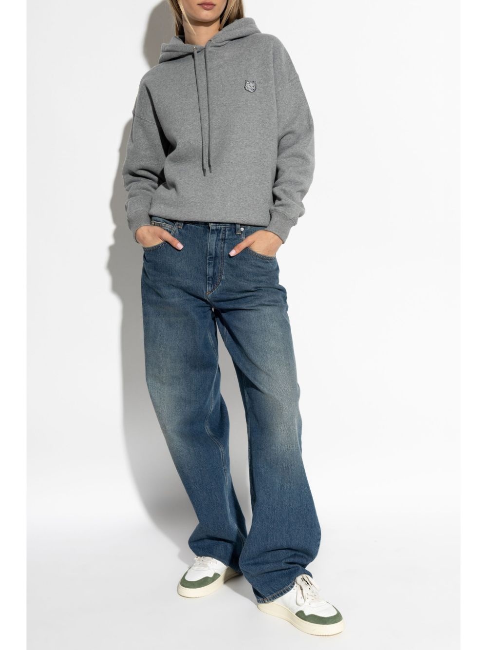 logo-embroidered cotton hoodie - 2