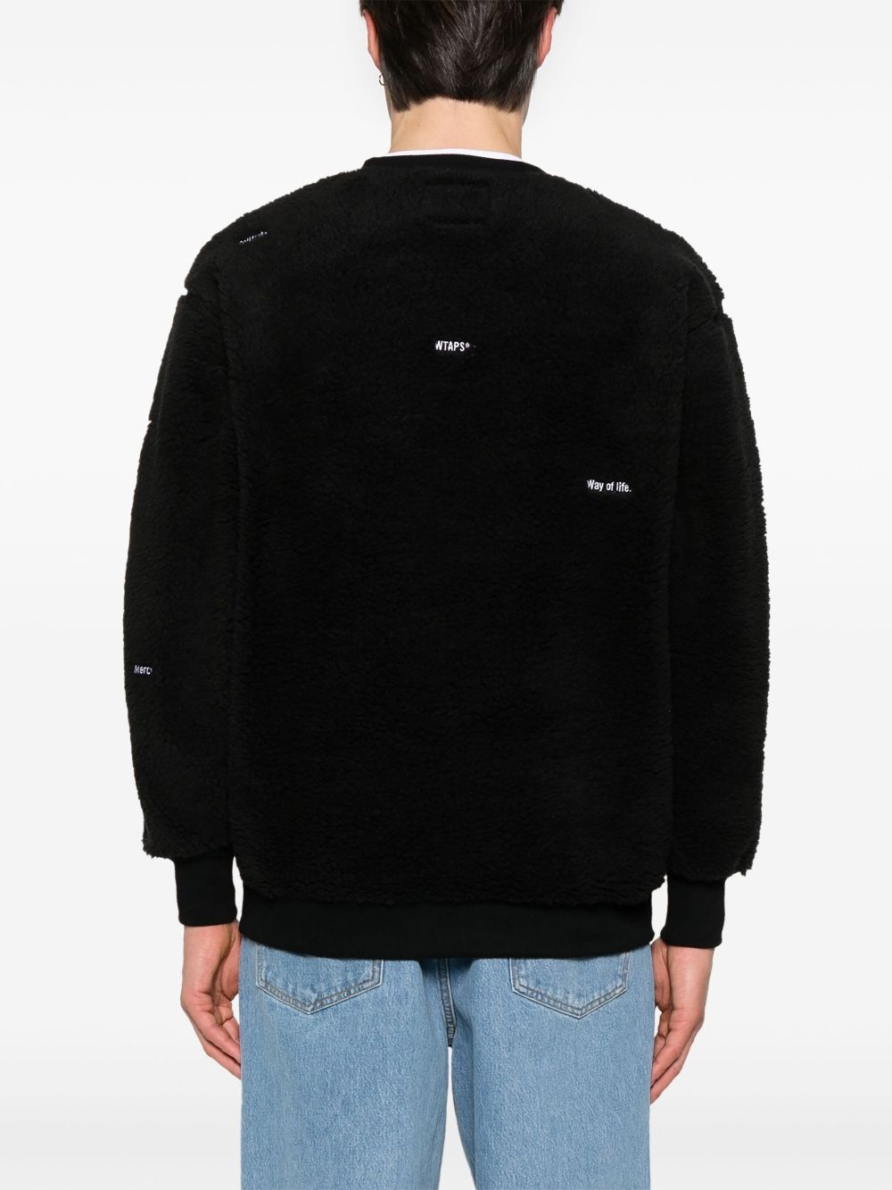 logo-patch fleece sweatshirt - 4