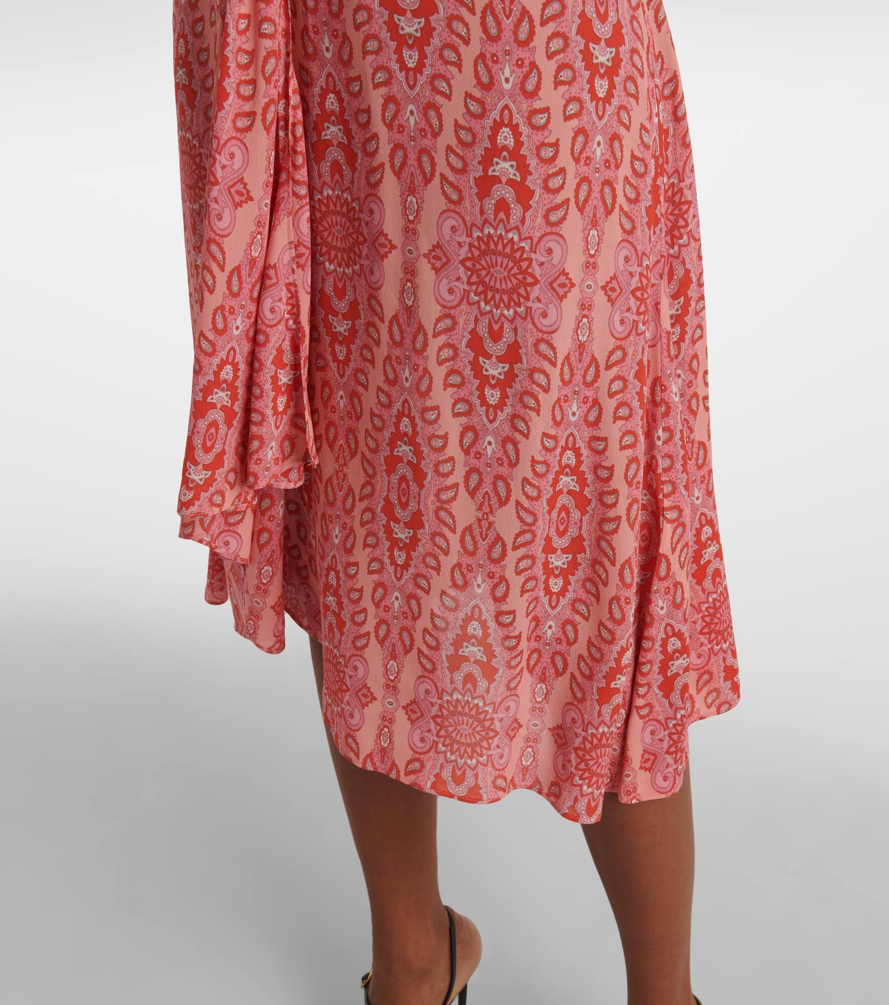 Printed gathered midi dress - 5
