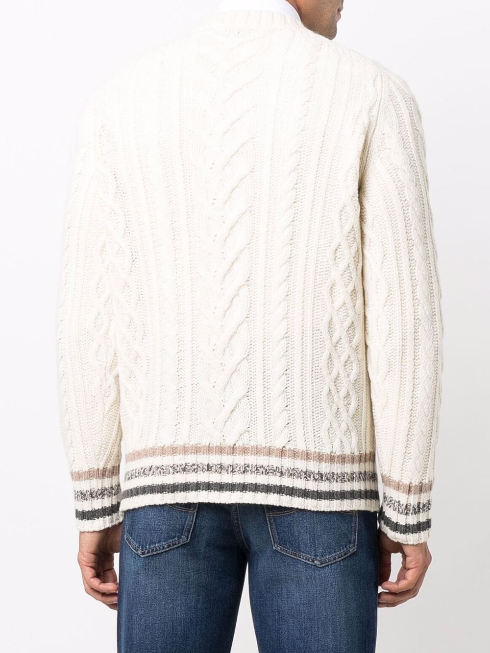 Monili-striped cable-knit jumper - 4