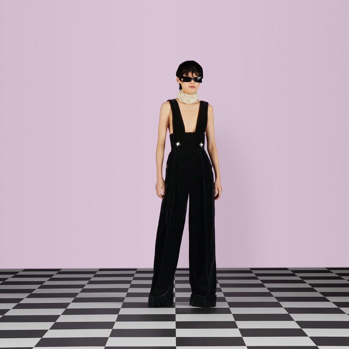 Silk viscose jumpsuit with cuffs - 7