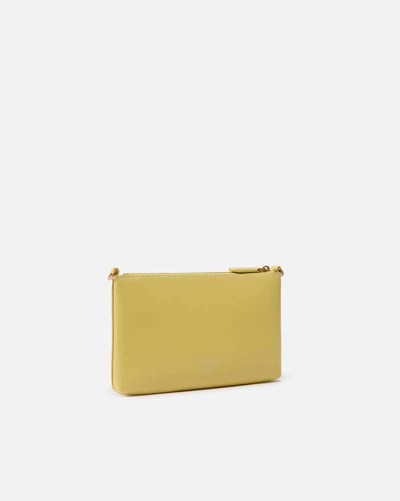 PINKO FLAT LEATHER CROSSBODY BAG outlook