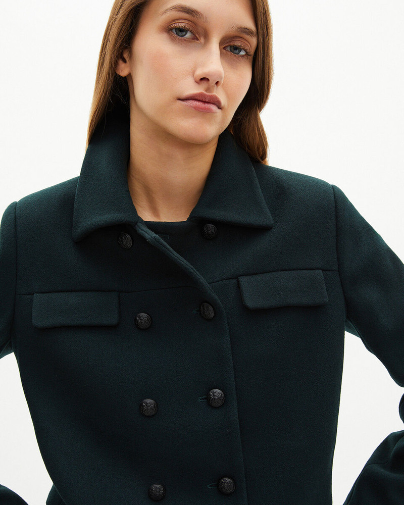DARK GREEN WOOL SHORT JACKET 5