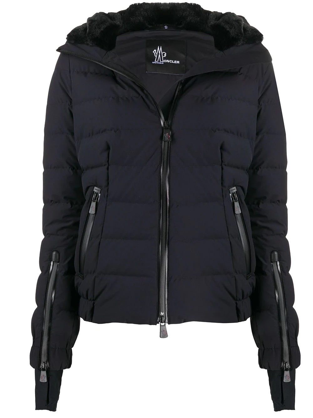 embroidered logo puffer jacket  - 1