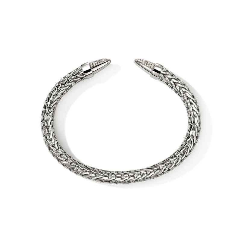 Spear 50 Flex Cuff, Sterling Silver, Diamonds 5