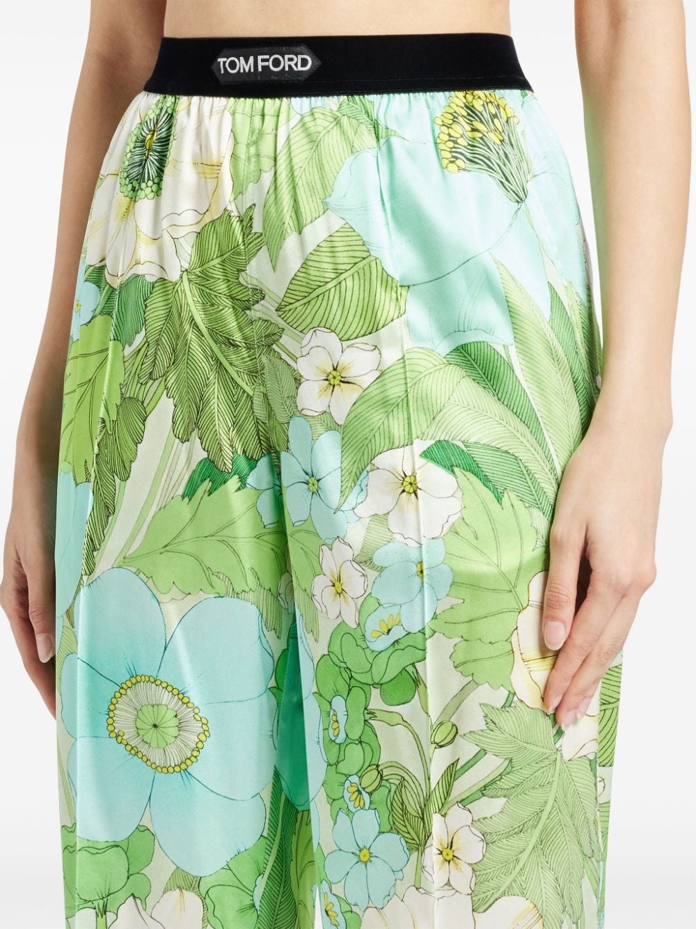 logo-waistband floral-print trousers - 5