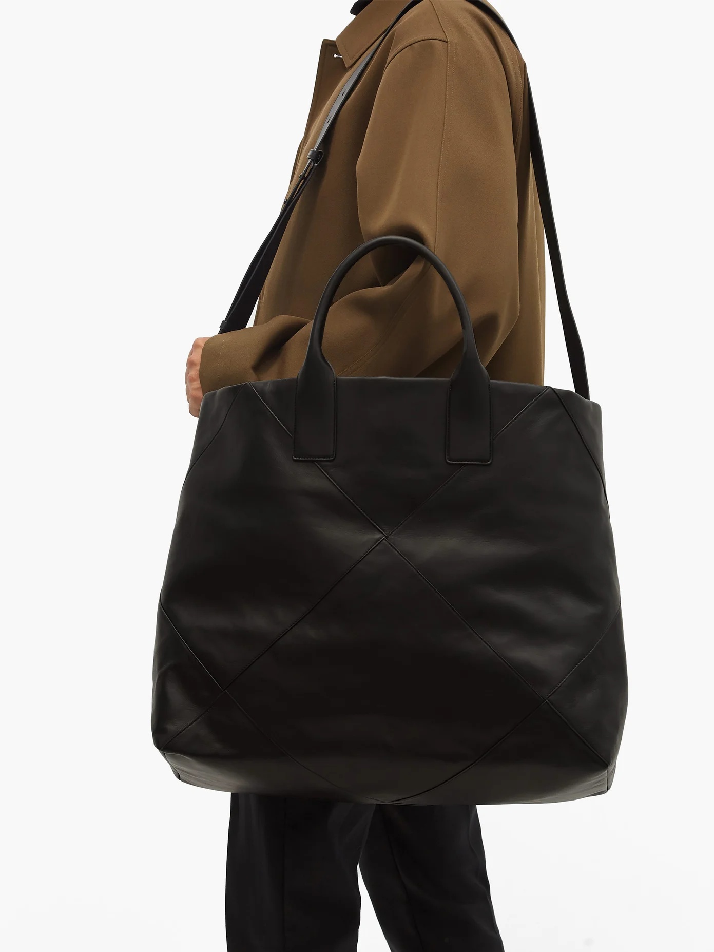 Intrecciato panelled leather tote bag - 3