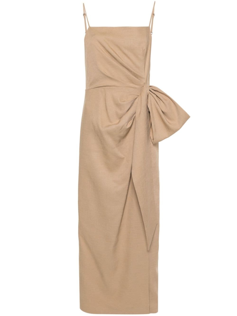 gathered-detail maxi dress - 1