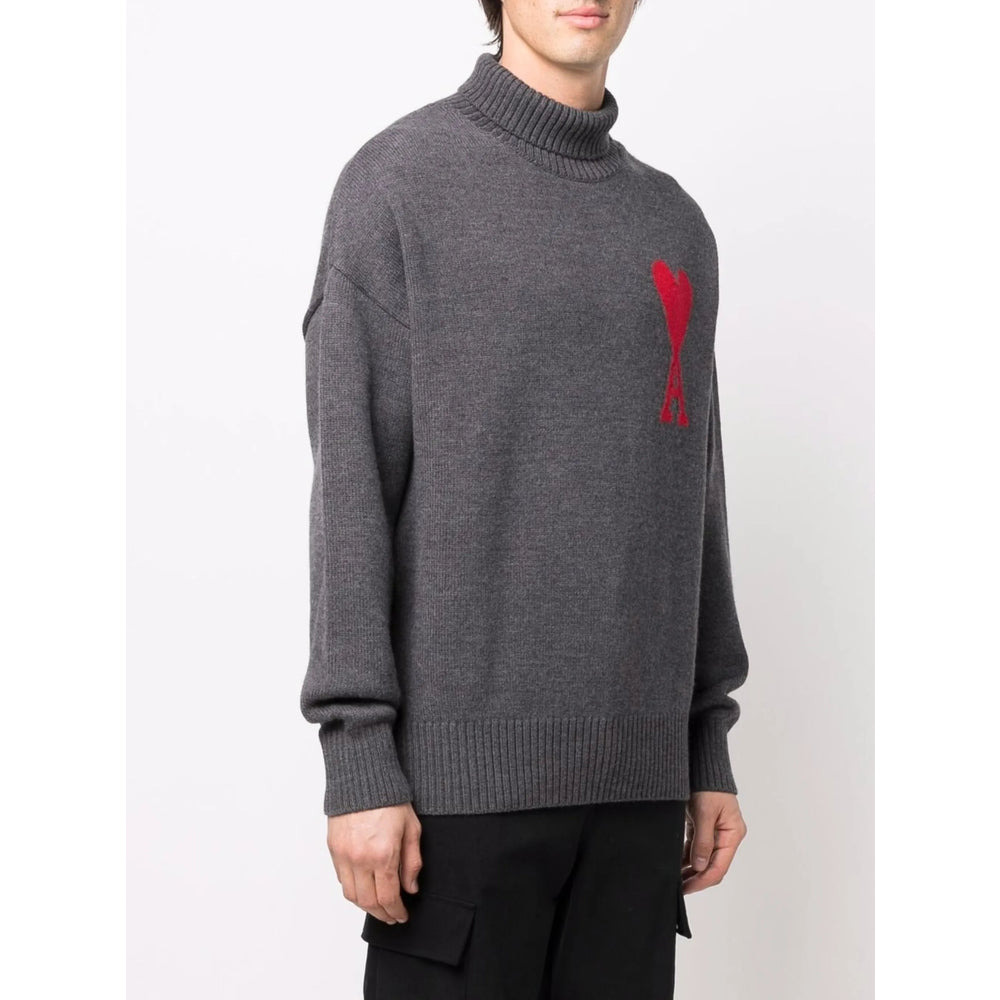 Ami Paris Grey Knitwear - Jumpers Women - 5