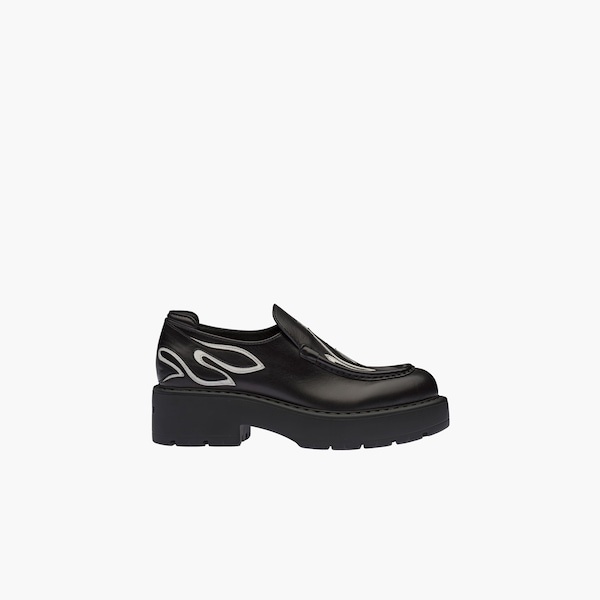 Decorated leather loafers - 6