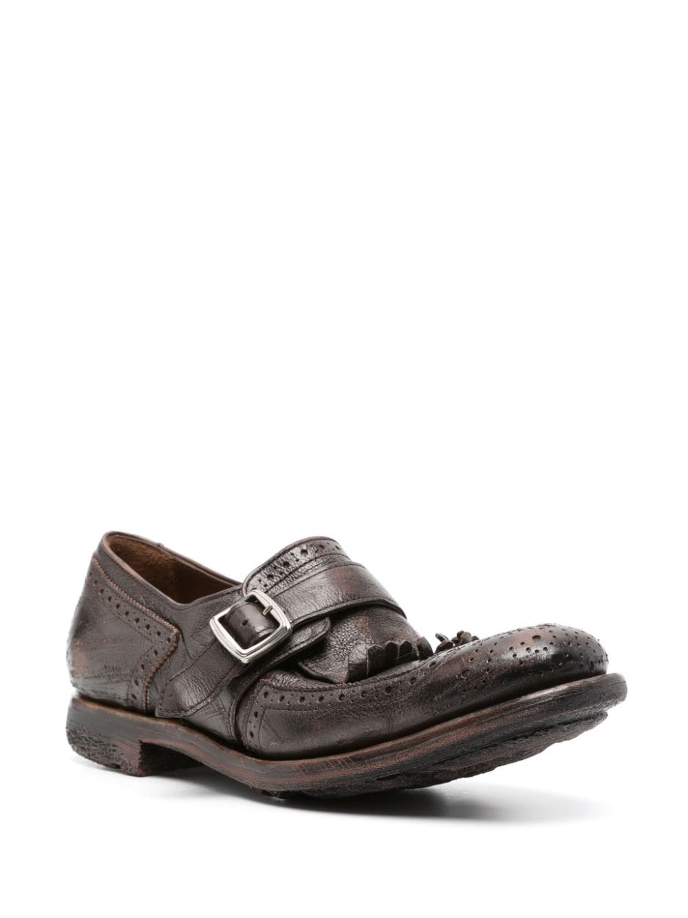fringe-detail leather loafers - 2