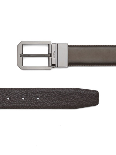 ZEGNA grained leather reversible belt outlook