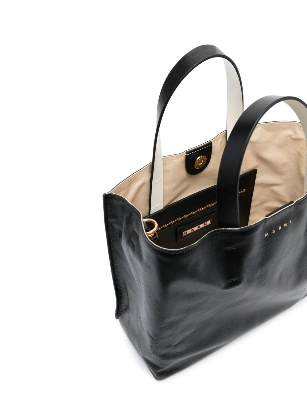 colour-block leather tote bag - 5