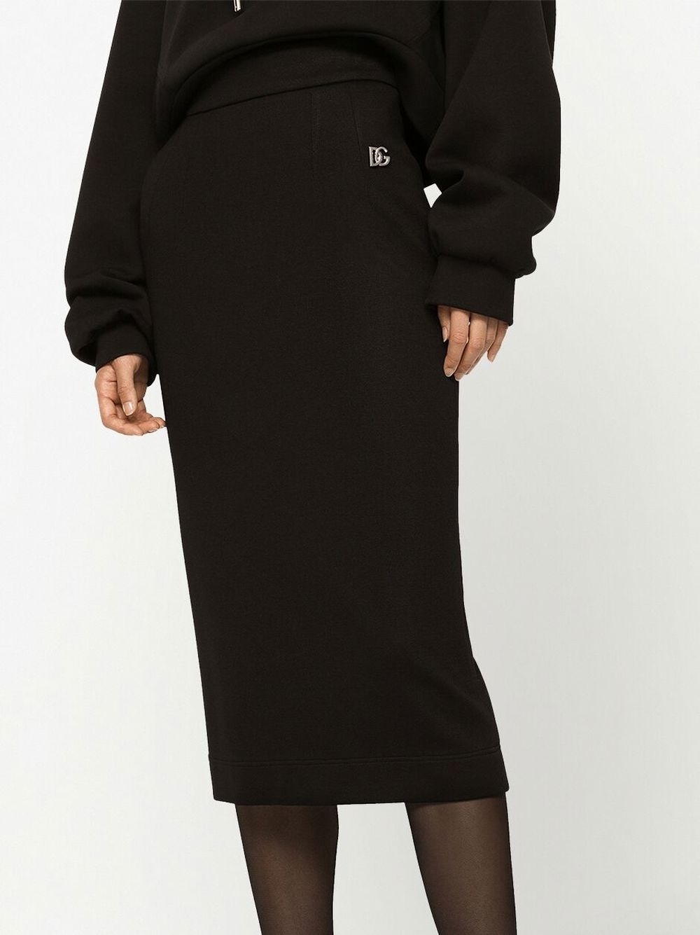 logo-plaque pencil midi skirt - 5