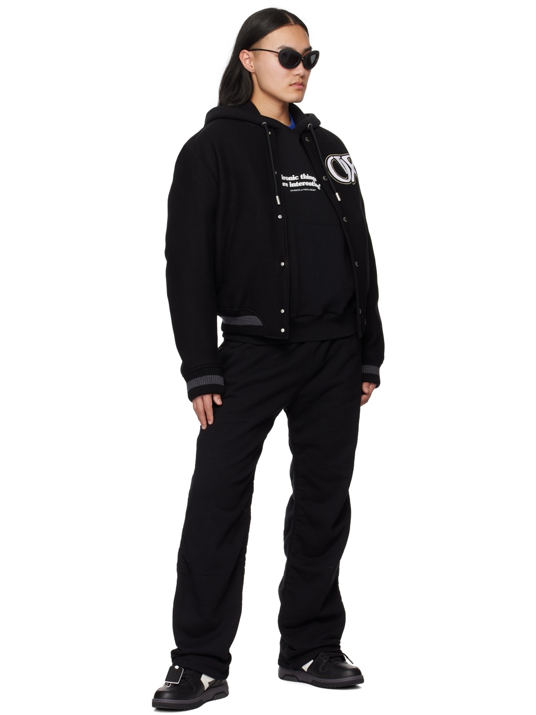 【関税込み】Off-White ブラック Ironic Quote フーディ Off-White Black Ironic Quote Hoodie | ssense | REVERSIBLE