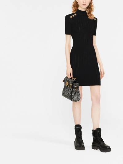 Balmain ribbed knit short-sleeve dress outlook