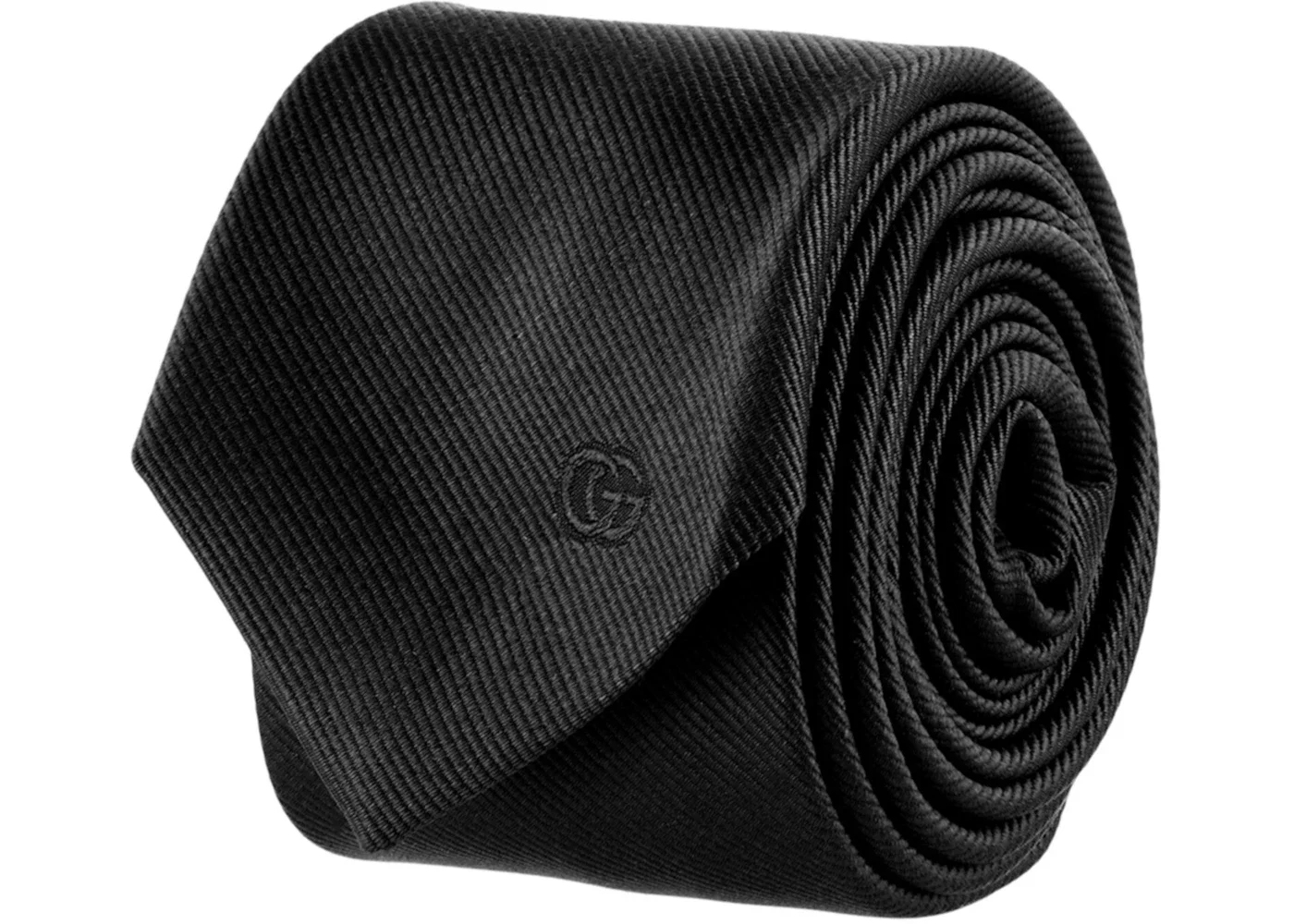 Gucci Double G Silk Jacquard Tie Black - 1