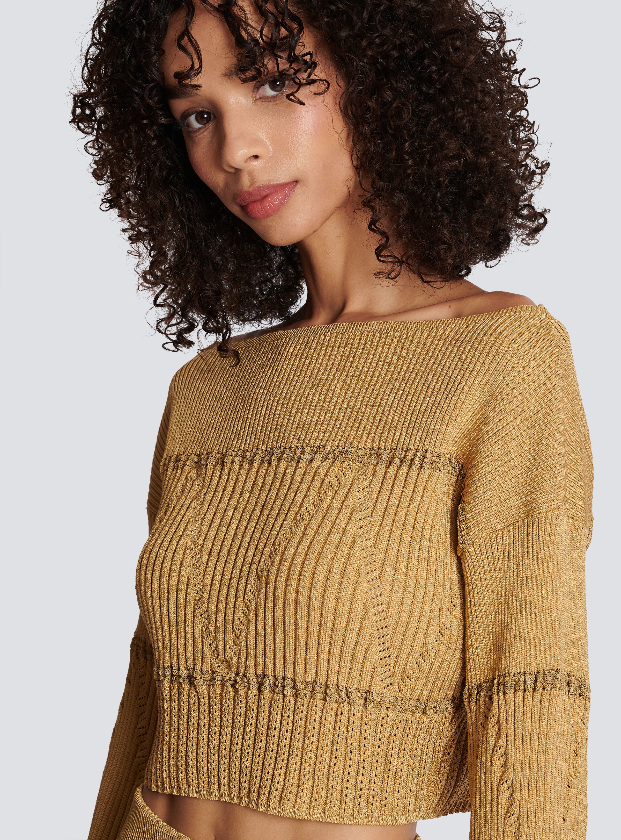 Boat neck knit jumper - 6