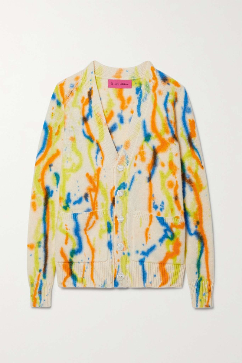Tie-dyed cashmere cardigan 1
