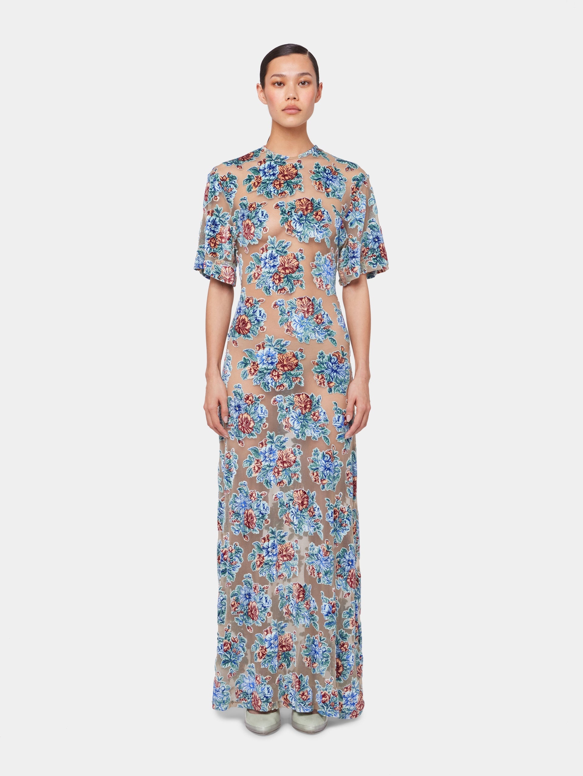 LONG DRESS IN FLORAL JACQUARD - 2