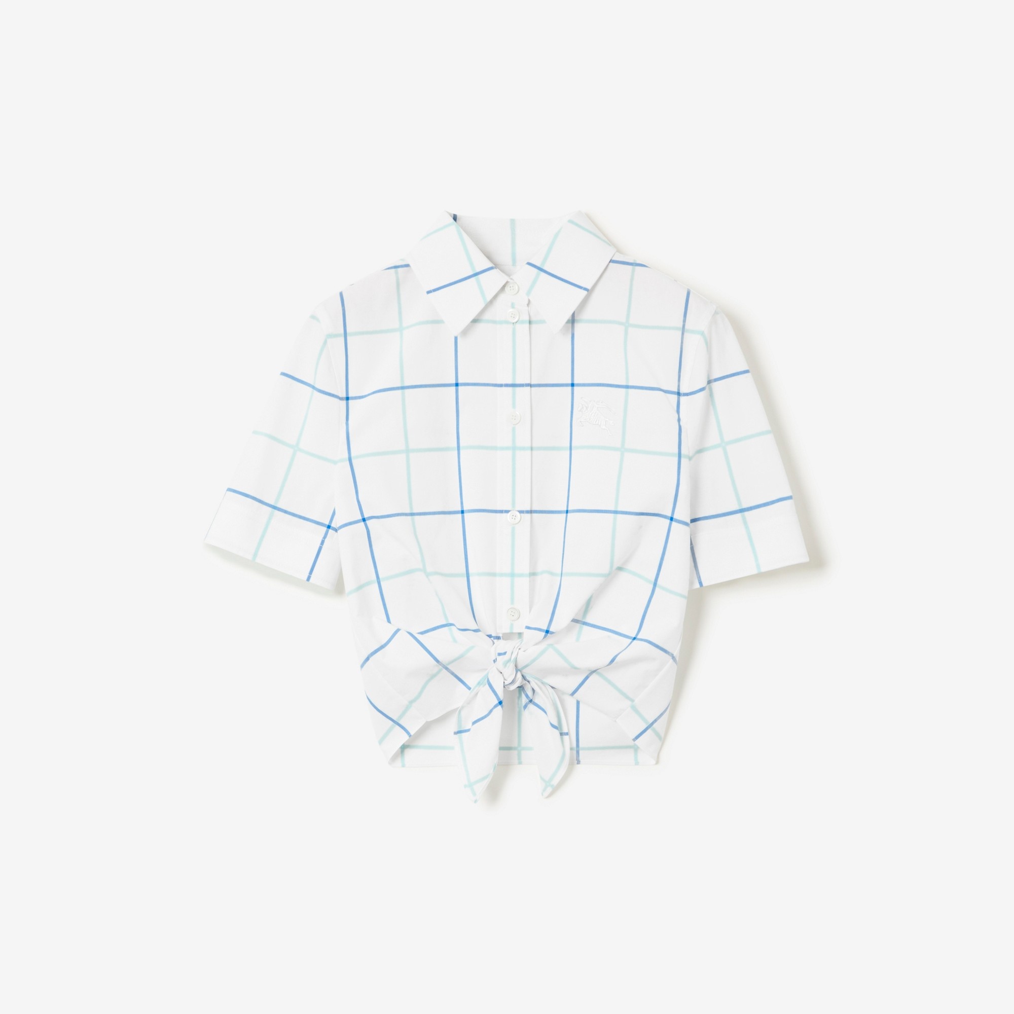 Check Cotton Poplin Cropped Shirt - 1