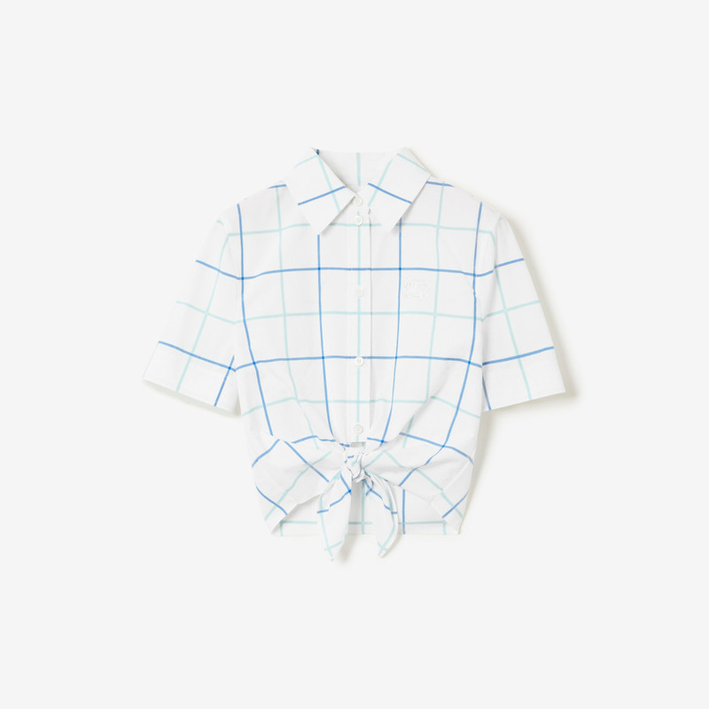 Check Cotton Poplin Cropped Shirt 1