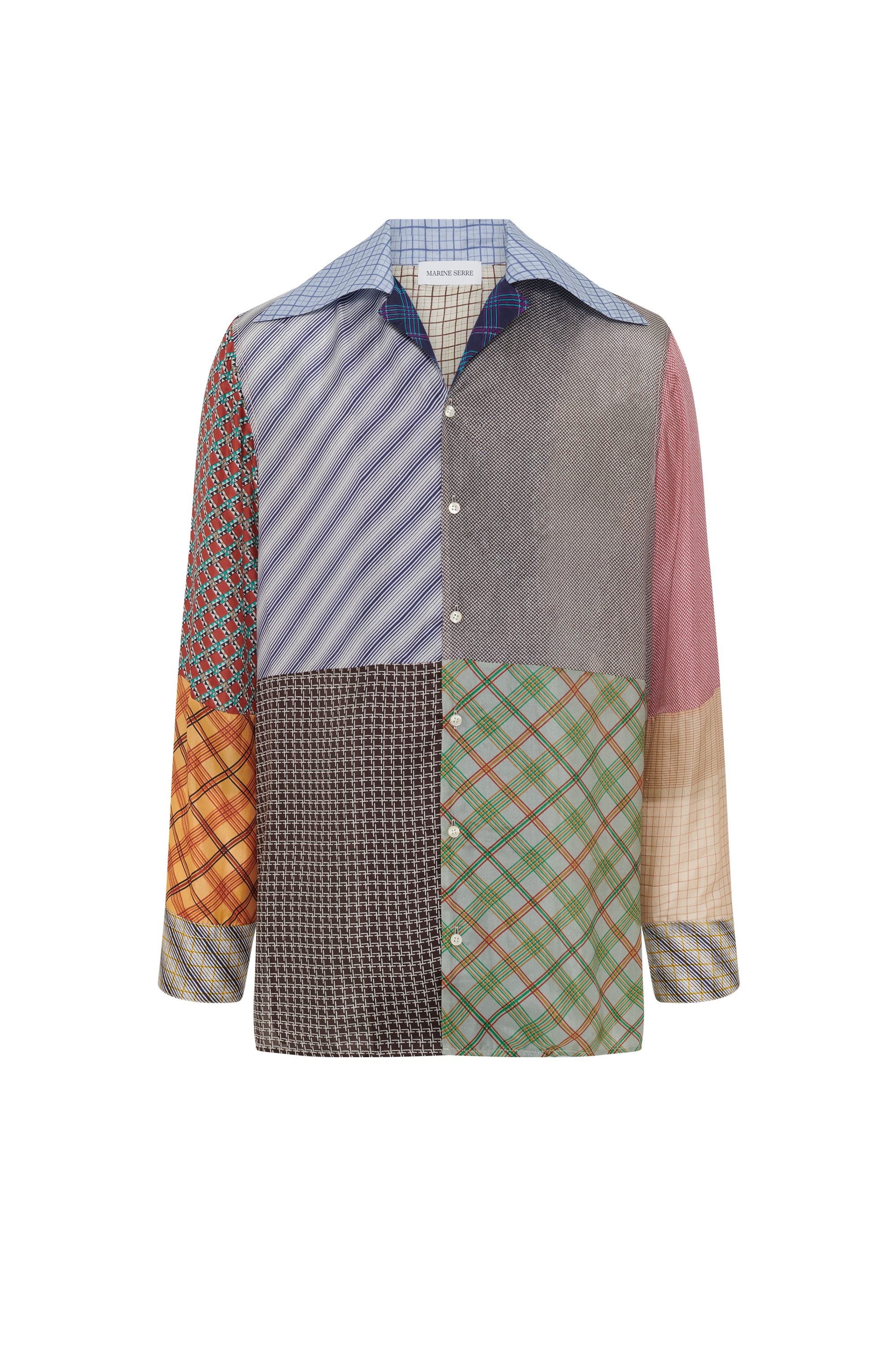 Regenerated Silk Scarves Lapel Collar Shirt - 5
