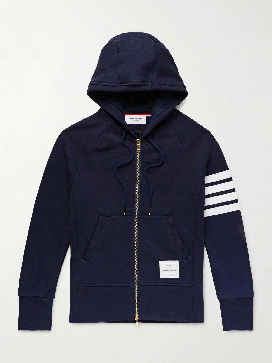 Slim-Fit Striped Loopback Cotton-Jersey Zip-Up Hoodie - 1